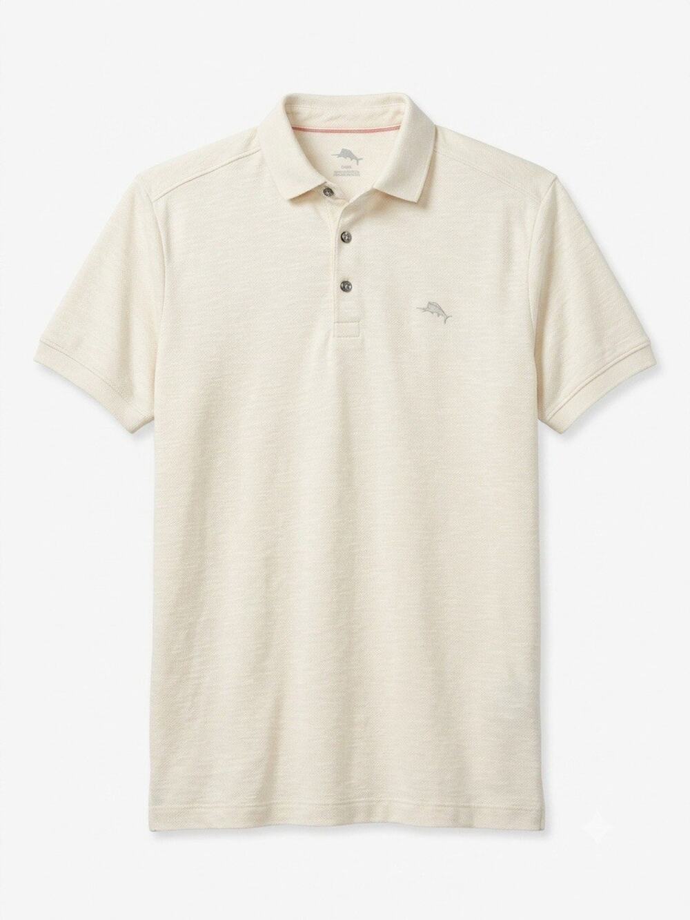 Tommy Bahama Island Zone Supima Cotton Polo Shirt Mens Small Cream Golf Shirt